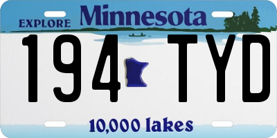 MN license plate 194TYD