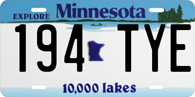 MN license plate 194TYE