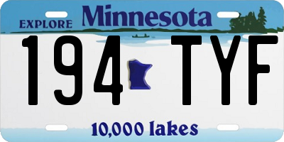 MN license plate 194TYF