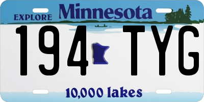 MN license plate 194TYG