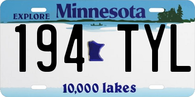 MN license plate 194TYL