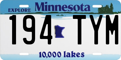 MN license plate 194TYM
