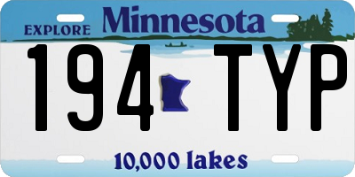 MN license plate 194TYP