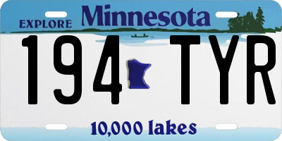 MN license plate 194TYR