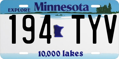MN license plate 194TYV