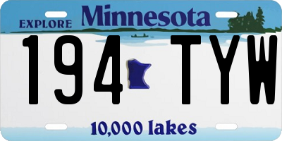 MN license plate 194TYW