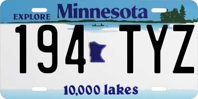 MN license plate 194TYZ