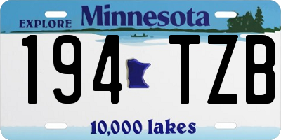 MN license plate 194TZB