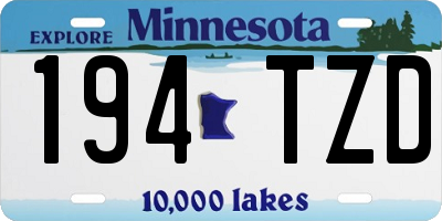 MN license plate 194TZD