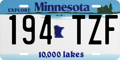 MN license plate 194TZF