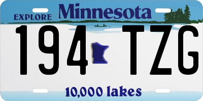 MN license plate 194TZG