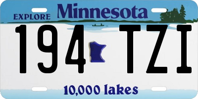 MN license plate 194TZI