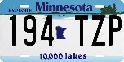 MN license plate 194TZP