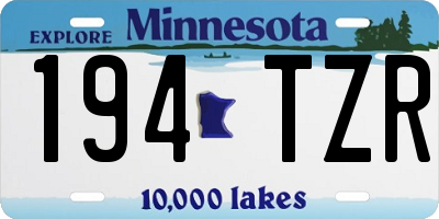 MN license plate 194TZR