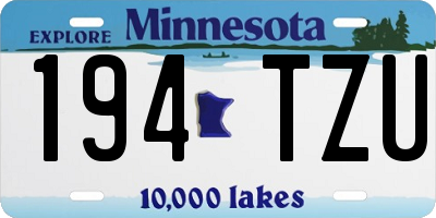 MN license plate 194TZU