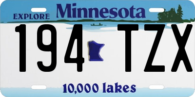 MN license plate 194TZX