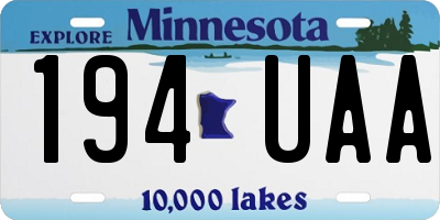 MN license plate 194UAA