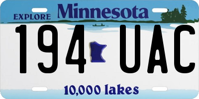 MN license plate 194UAC