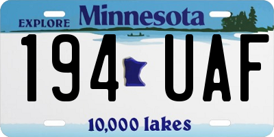 MN license plate 194UAF