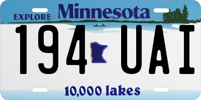MN license plate 194UAI