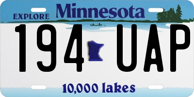 MN license plate 194UAP