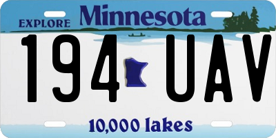 MN license plate 194UAV