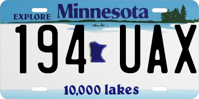 MN license plate 194UAX
