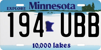 MN license plate 194UBB