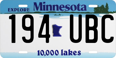 MN license plate 194UBC