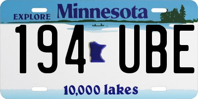 MN license plate 194UBE
