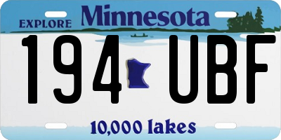 MN license plate 194UBF