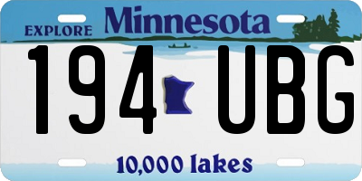 MN license plate 194UBG
