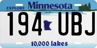 MN license plate 194UBJ