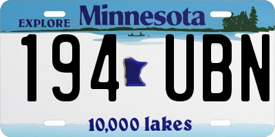 MN license plate 194UBN