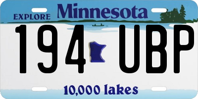 MN license plate 194UBP