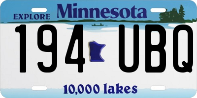 MN license plate 194UBQ