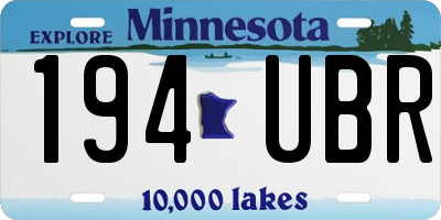 MN license plate 194UBR
