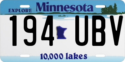 MN license plate 194UBV