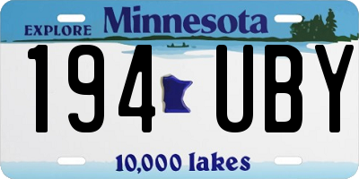 MN license plate 194UBY