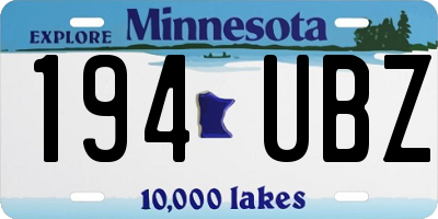 MN license plate 194UBZ