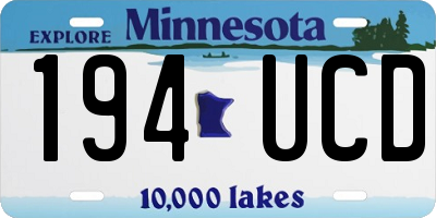 MN license plate 194UCD