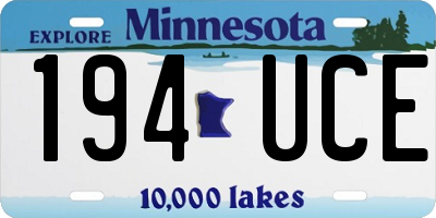 MN license plate 194UCE