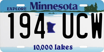 MN license plate 194UCW