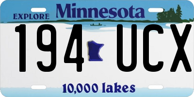 MN license plate 194UCX