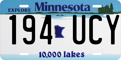 MN license plate 194UCY