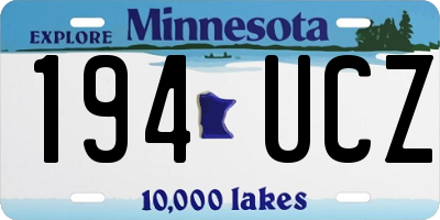 MN license plate 194UCZ