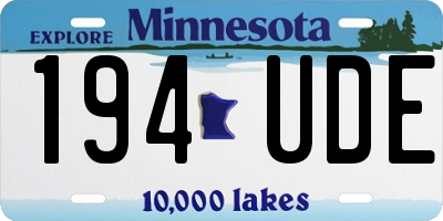 MN license plate 194UDE