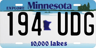 MN license plate 194UDG