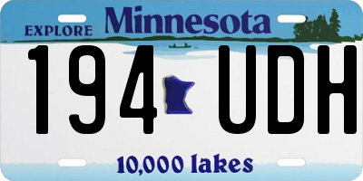 MN license plate 194UDH