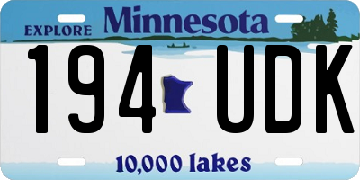 MN license plate 194UDK